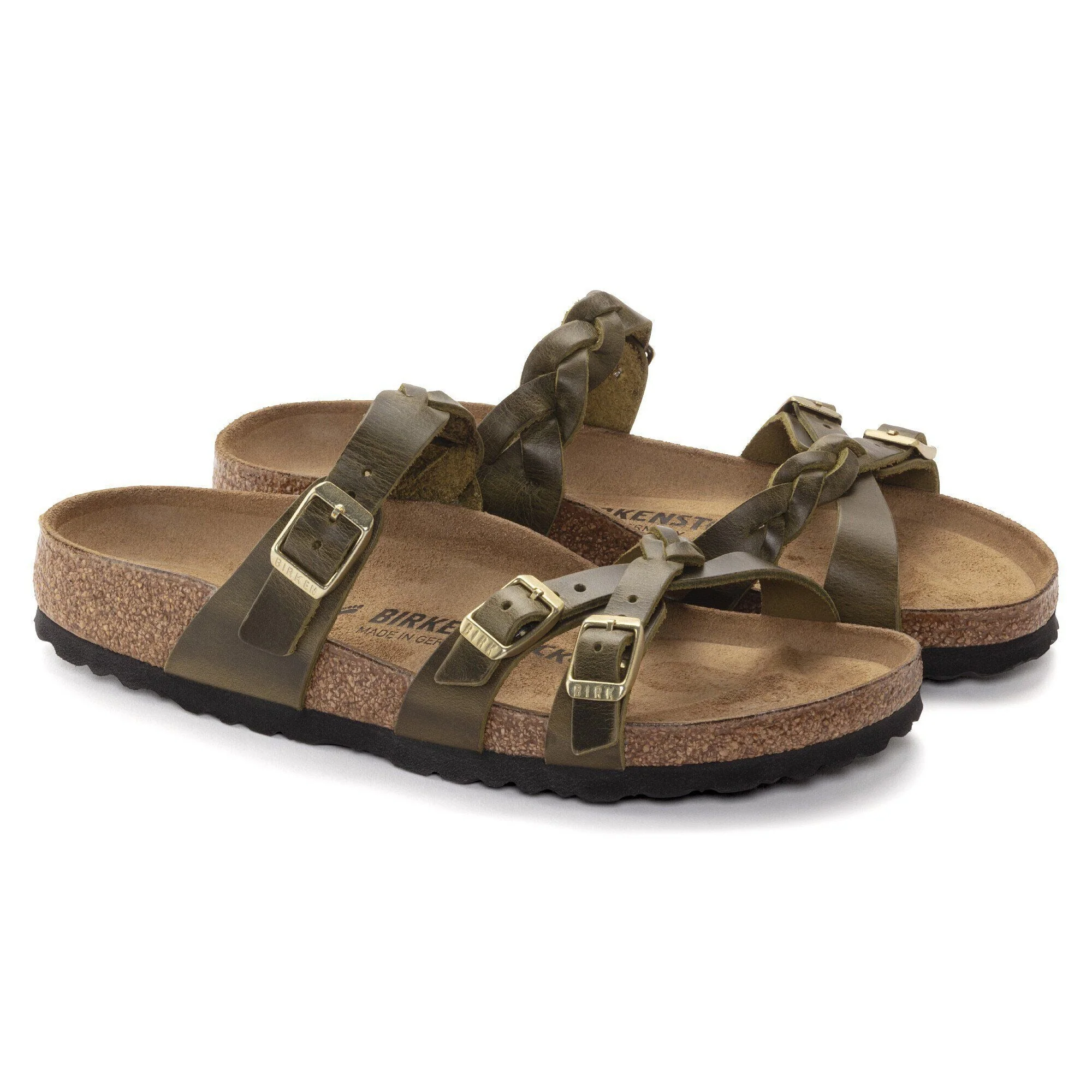 Franca Braided | Oiled Leather | Olive Green