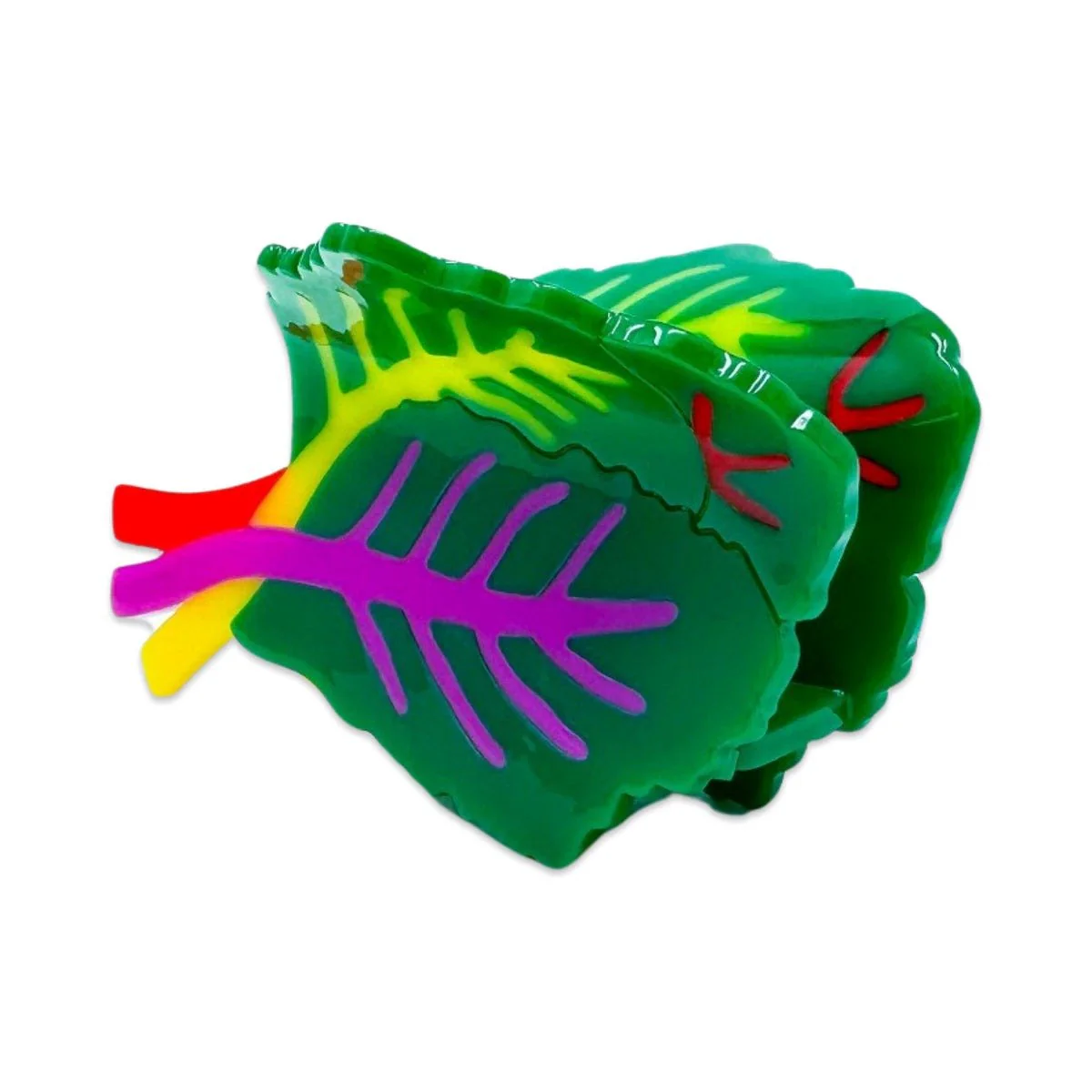 Large Rainbow Chard Hair Claw Clip - Image 4