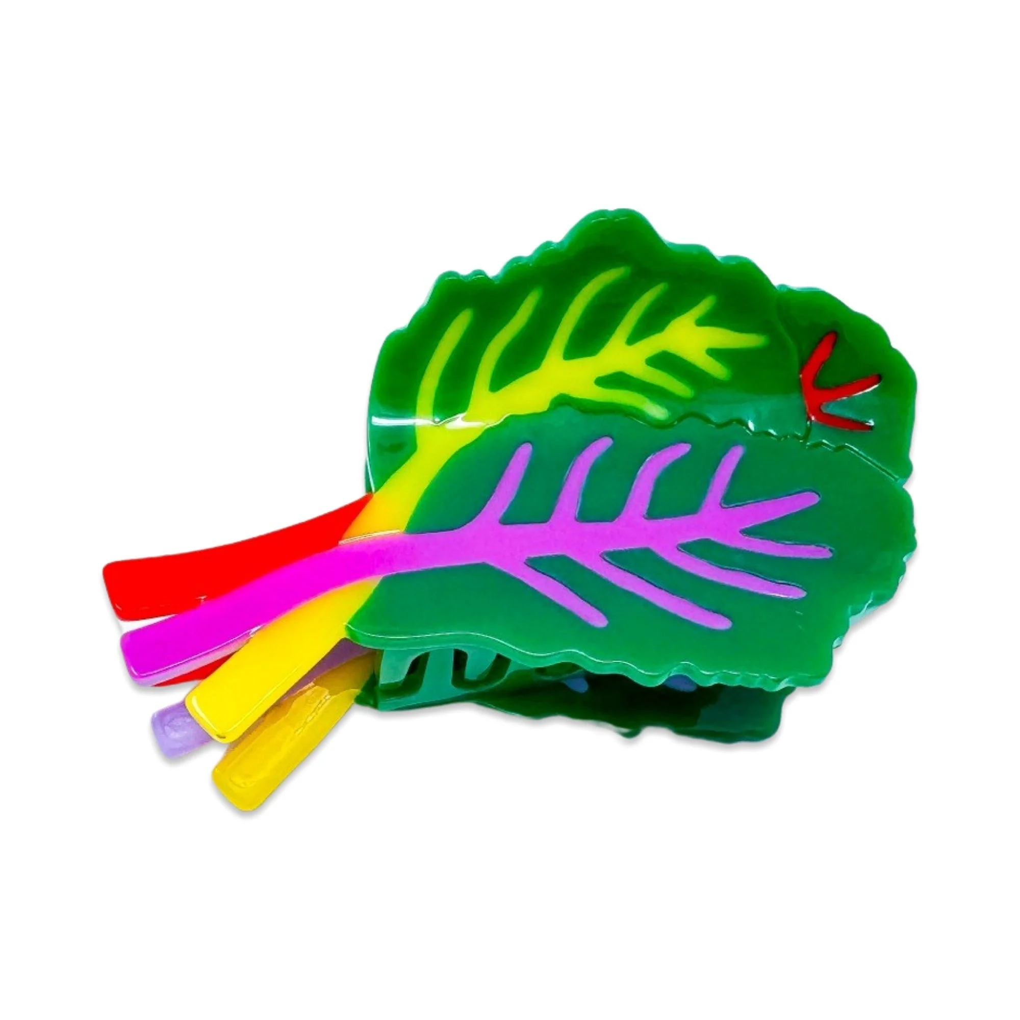 Large Rainbow Chard Hair Claw Clip - Image 6